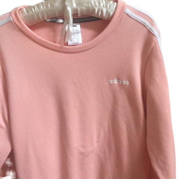 Adidas Climalite Peach Triple Striped Pullover Sweatshirt Sz L - Picture 3 of 11